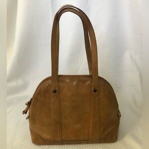 Frye Purse - Frye Melissa Domed Zip Satchel Beige - Frye Bag - Genuine Leather